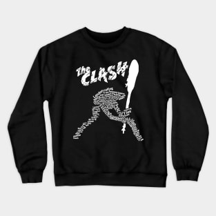 THE CLASH - GUITAR SLAM TYPOGRAPHY (WHITE) Crewneck Sweatshirt